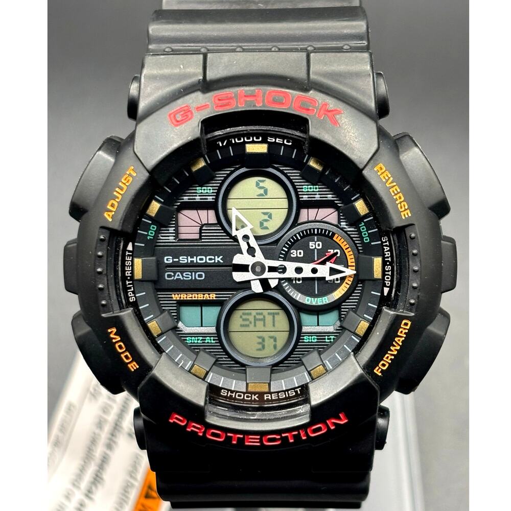 Casio G-Shock GA-140-1A4 Analog Digital Oversized Black Red 200M Men's Watch NIB